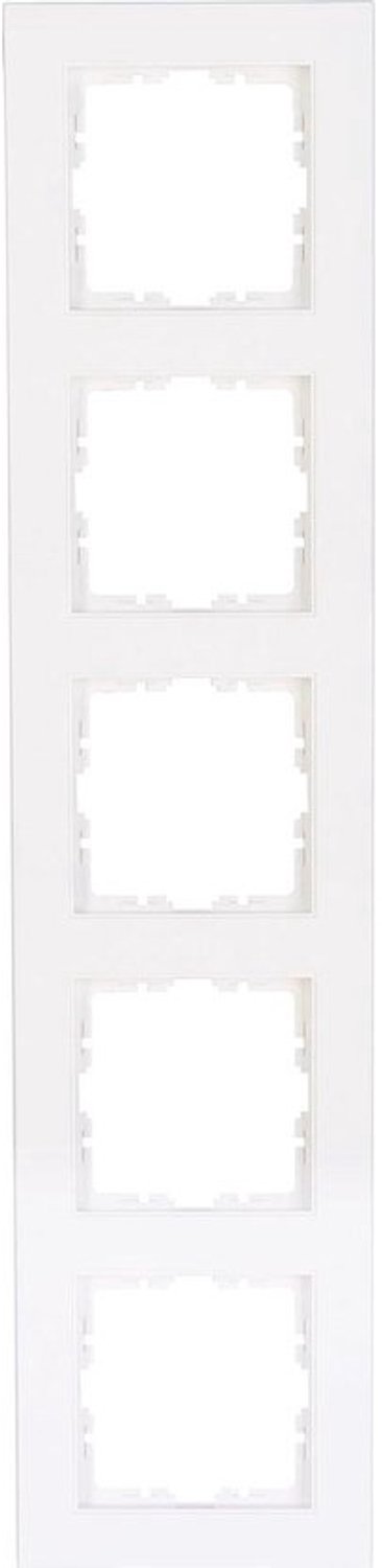 Afdekraam Vijfvoudig - Wandmontage Frame - Stopcontact Afwerking - Mat Arctisch Wit - 55x55 mm
