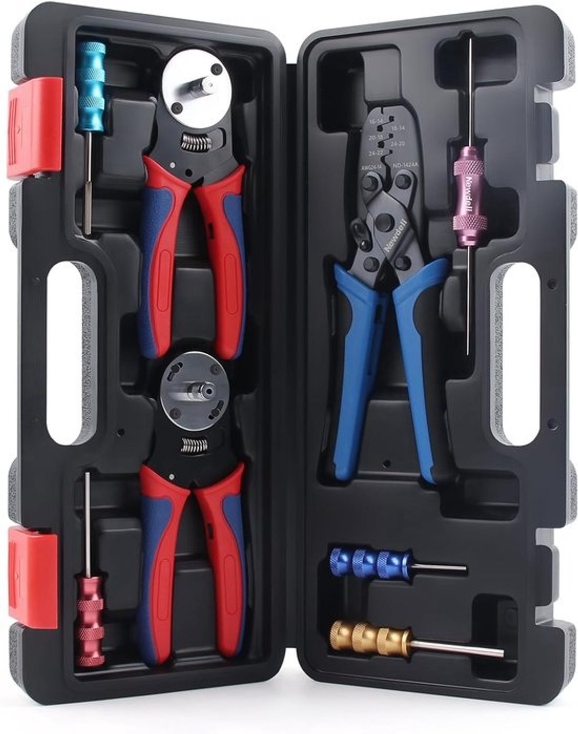 Krimptang Set - Connector Gereedschap - Elektrisch Repareren - 8 Delige Set - Standaard - Zwart