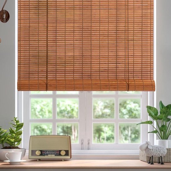 Bamboe jaloezieën - Bamboe rolgordijnen - Binnen en buiten - Natuurlijk materiaal - 30" B x 72" L