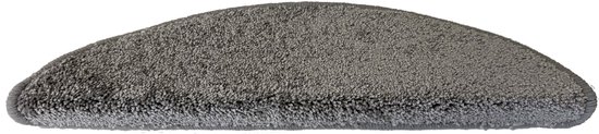 Halfronde trapmat in grijze kleur, textuur met hoge pool.