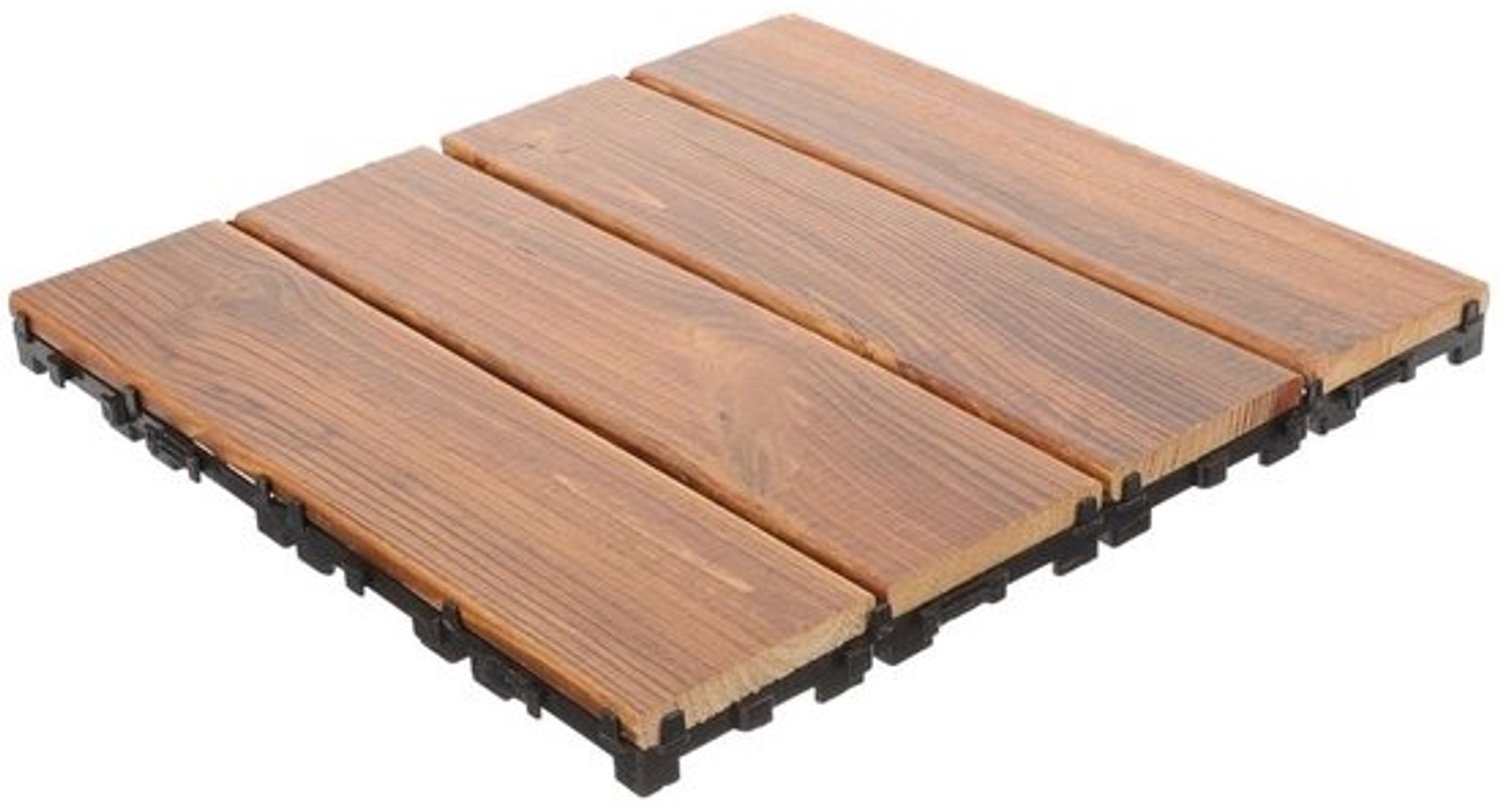 Houten Terrastegels - Vlondertegels Balkontegels - Buitenruimte Verfraaien - Onderhoudsarm Spatwaterdicht - 29 x 29 cm - Koffie