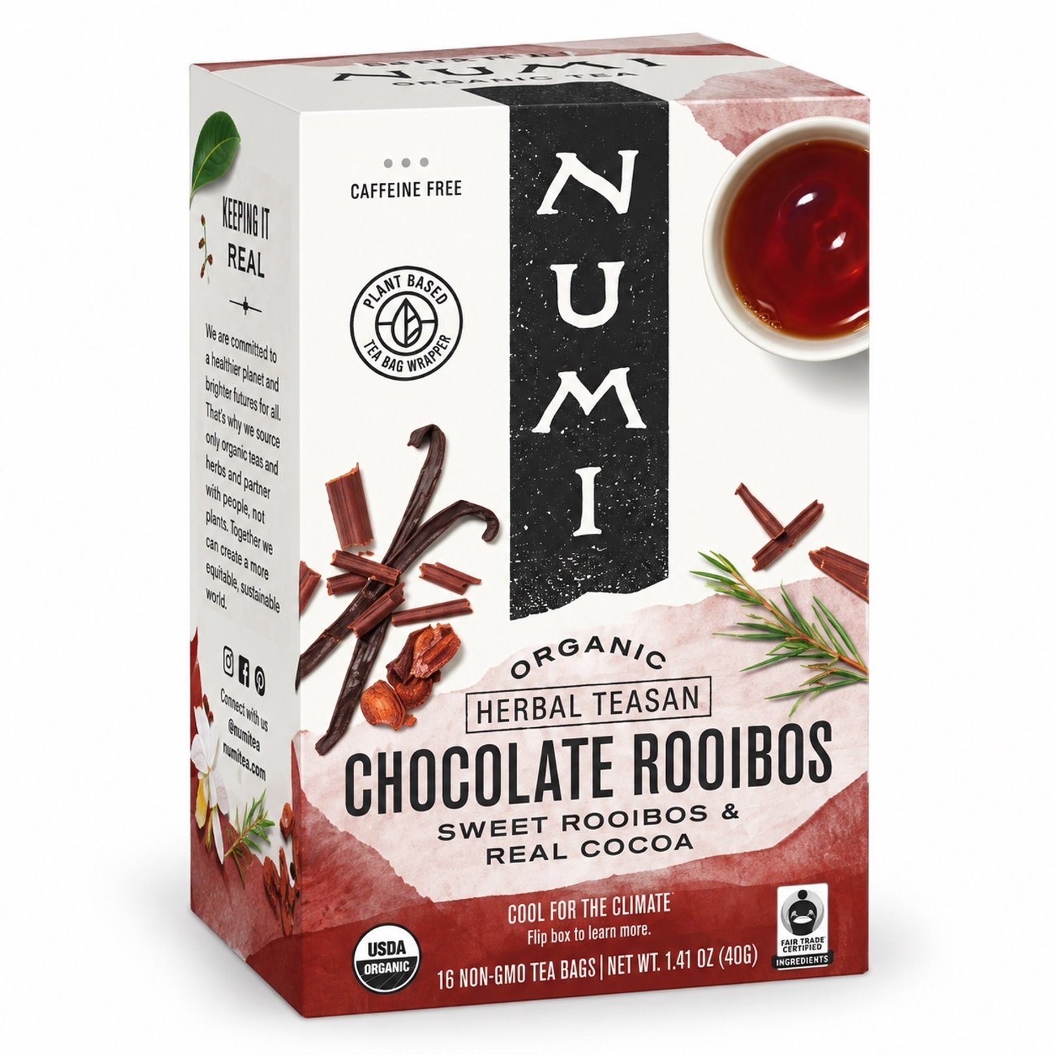 Numi Biologische Chocolate Rooibos – Biologische Rooibosthee met Cacao - 6 doosjes