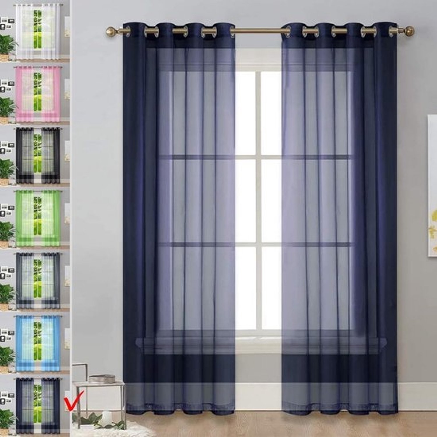 Voile Gordijnen Transparant Kant-en-Klaar met Ringen - Lichtdoorlatend en Decoratief