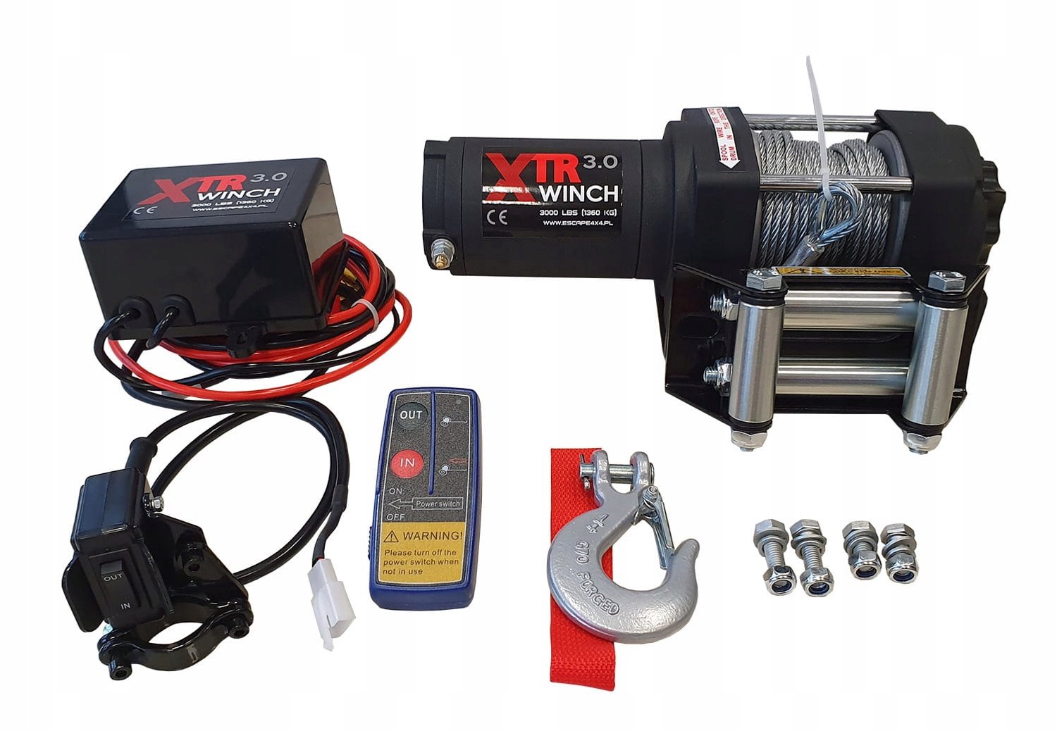 XTR 3000 lbs Lier voor Quad & ATV - 1360 kg Staalkabel