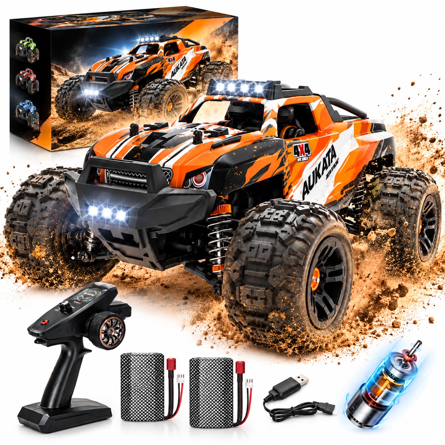 COIL RC Buggy 4WD – Radiografisch Bestuurbare Auto – 36 km/u – 1:18 – 2,4 GHz – LED – Offroad – vanaf 8 jaar - Rood