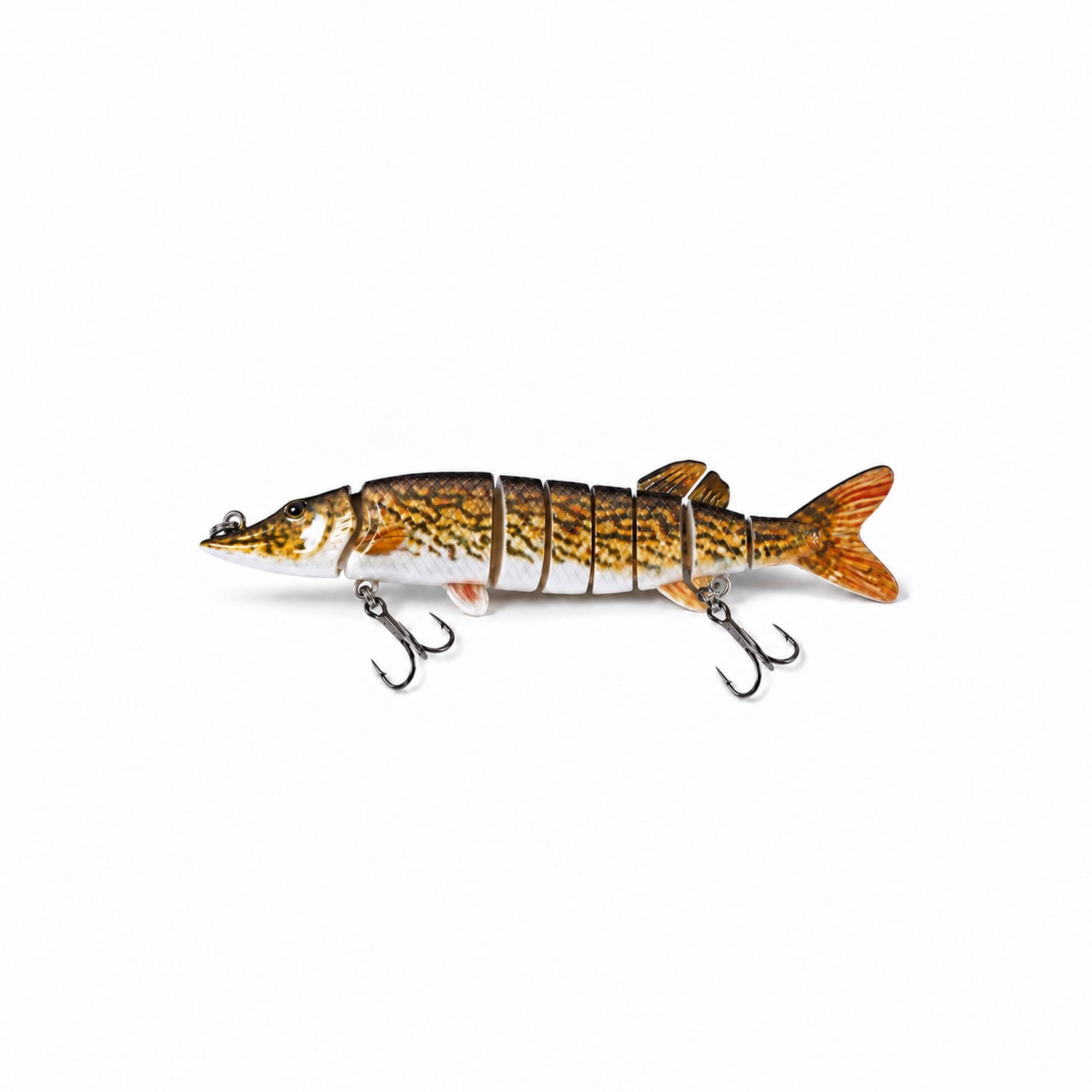 S&D | Snoek kunstaas 12,5 cm / 18.5g - 8-delige swimbait - Bruin