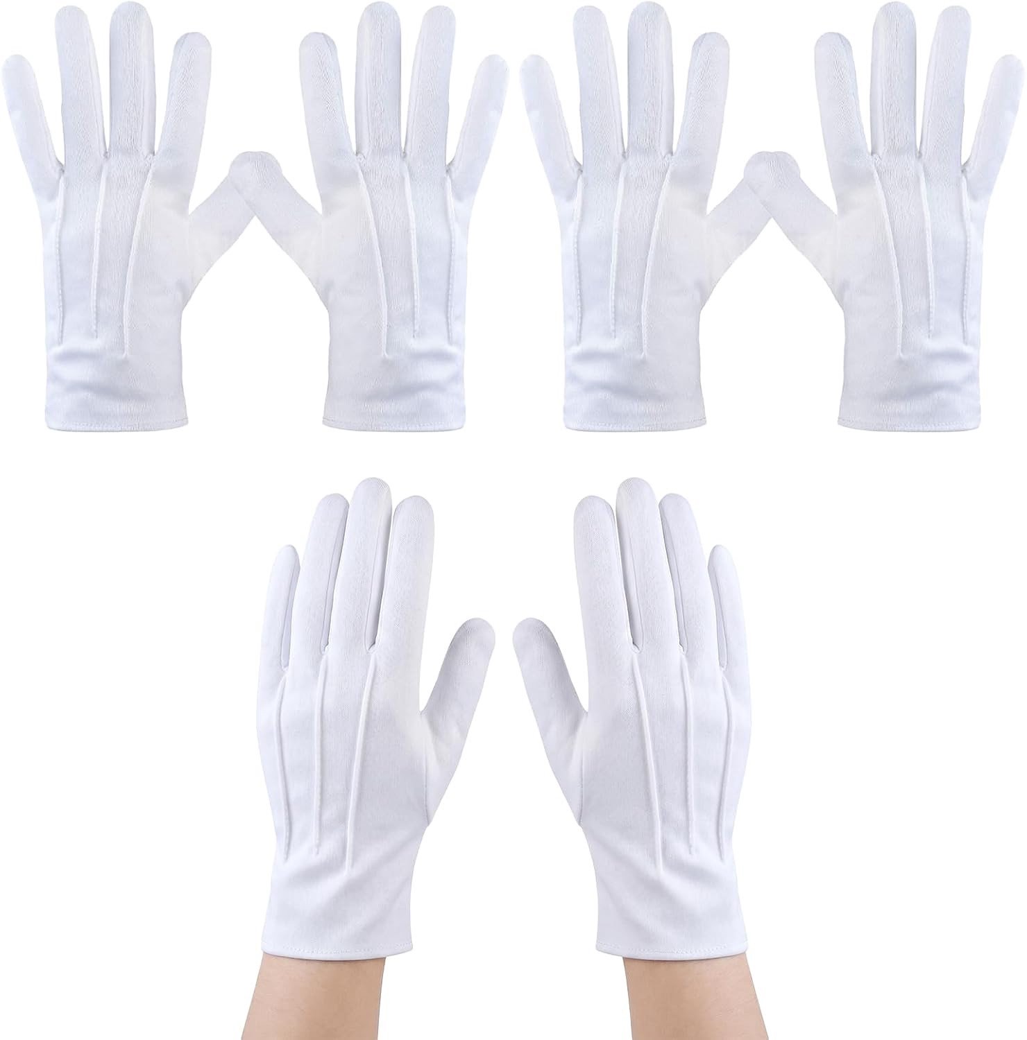 Ceremoniehandschoenen - Wit - Maat L - Polyester - Voor Formele Smoking en Militaire Parade