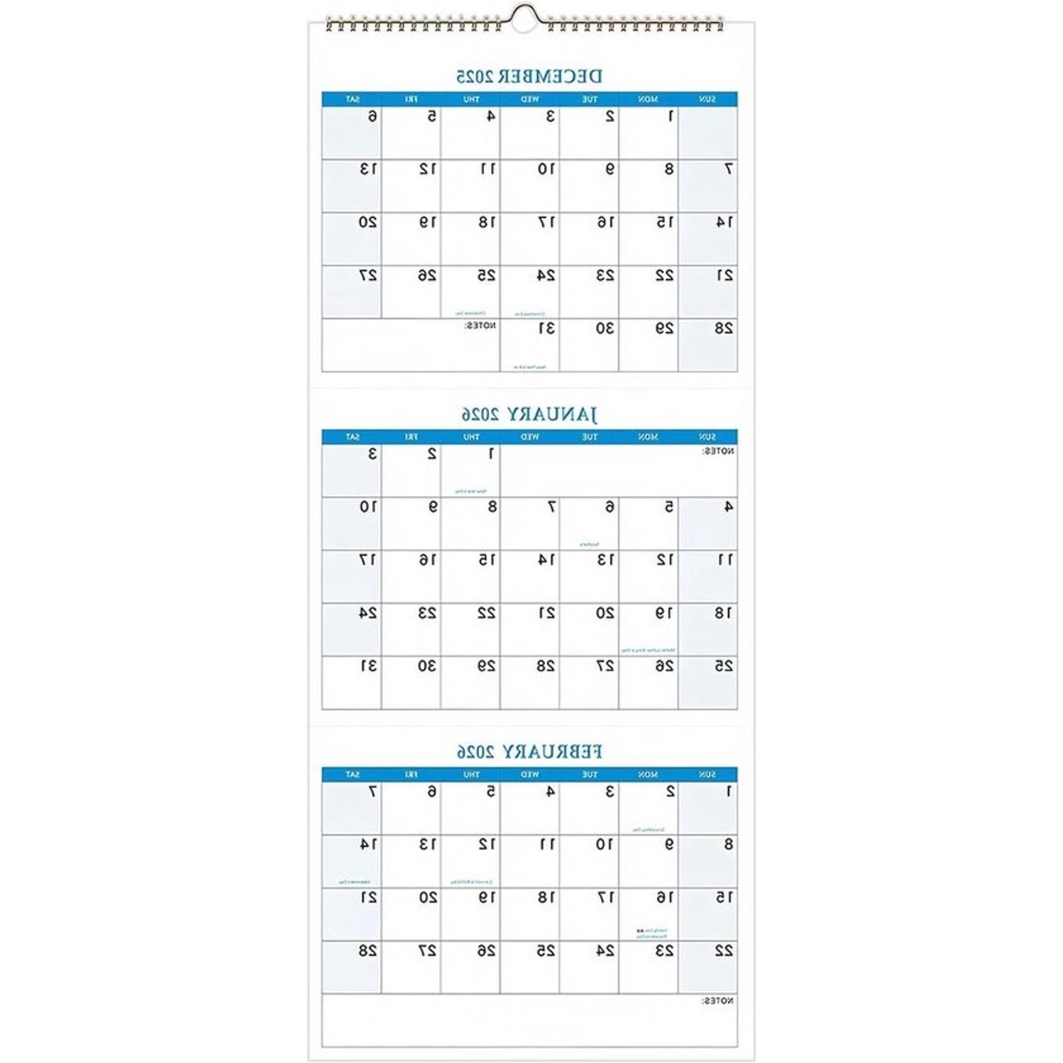 Verticale Wandkalender - 3 Maanden Planner - Afspraken Plannen - Met To-Do Lijsten - 66 x 286 cm - Wit