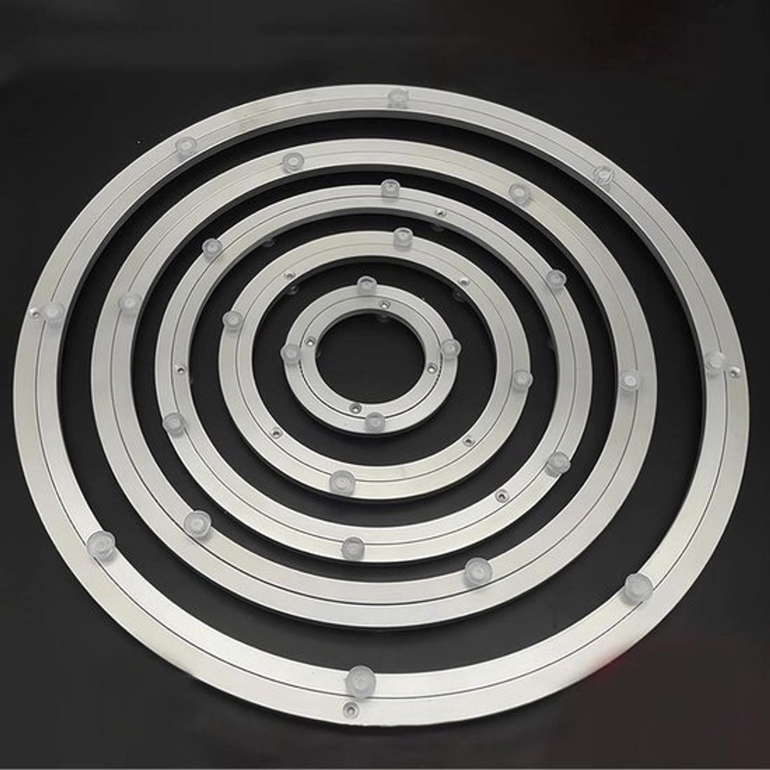 Draaibare Tafelvoet - Draaitafel Lager - Meubels Draaien - Robuuste Aluminiumlegering - 12 cm - Zilver