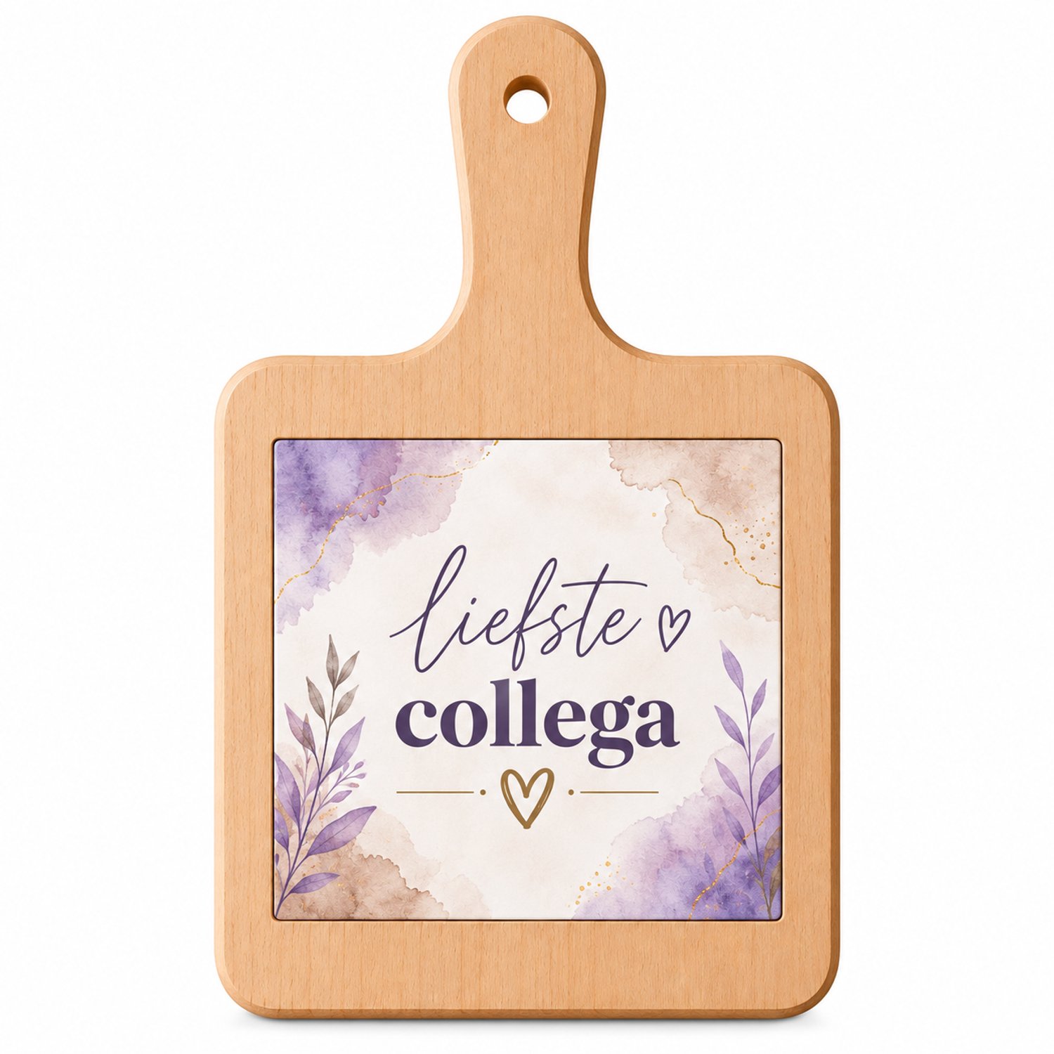 Kaasplank Liefste Collega – Met Keramische Tegel 15 x 15 cm – Houten Serveerplank 18 x 31 cm – Cadeau voor Collega
