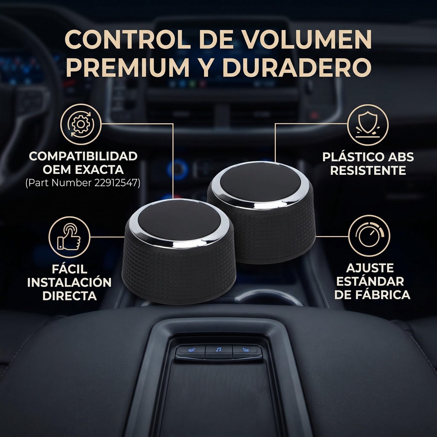 SnelShoppen - Volume Knop Radio Achter - Speciaal Voor Cab Only en EXT - Premium ABS Materiaal - Eenvoudige Directe Installatie - Betrouwbare Originel
