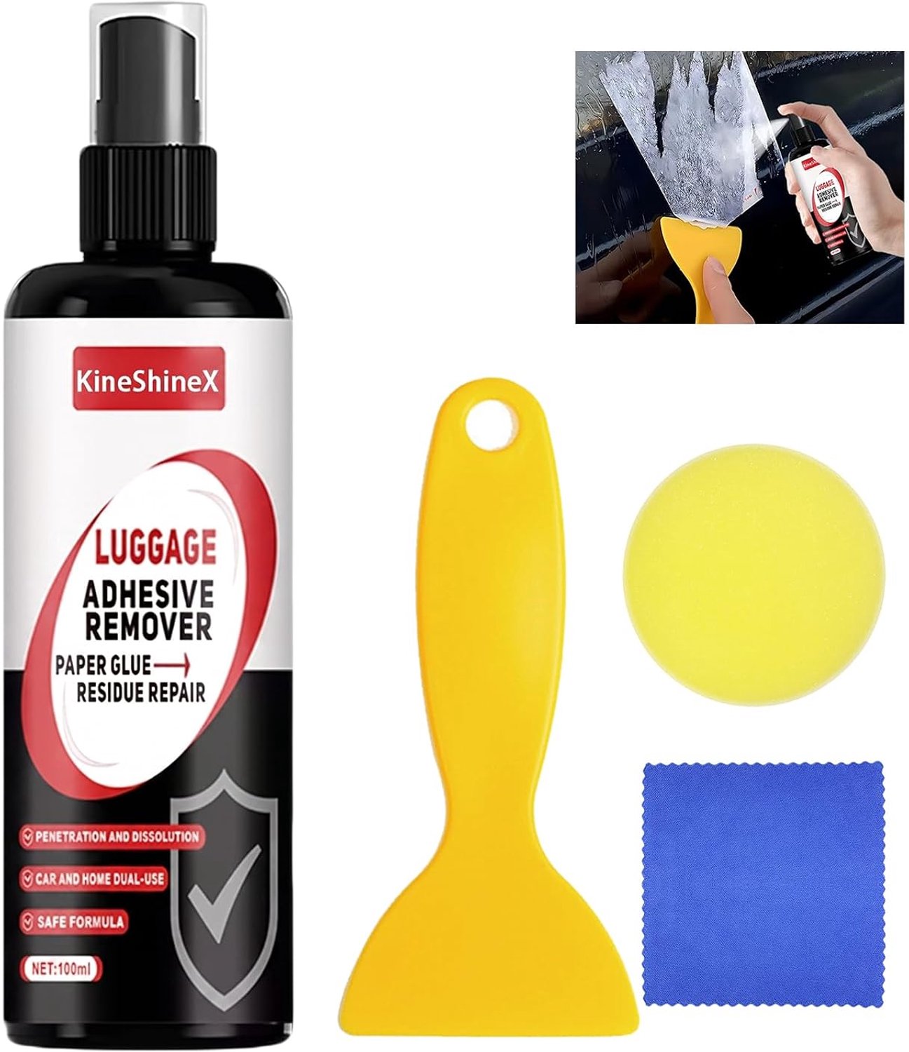 100 ml lijmverwijderaar, inclusief schraper en doek - ShopVlot