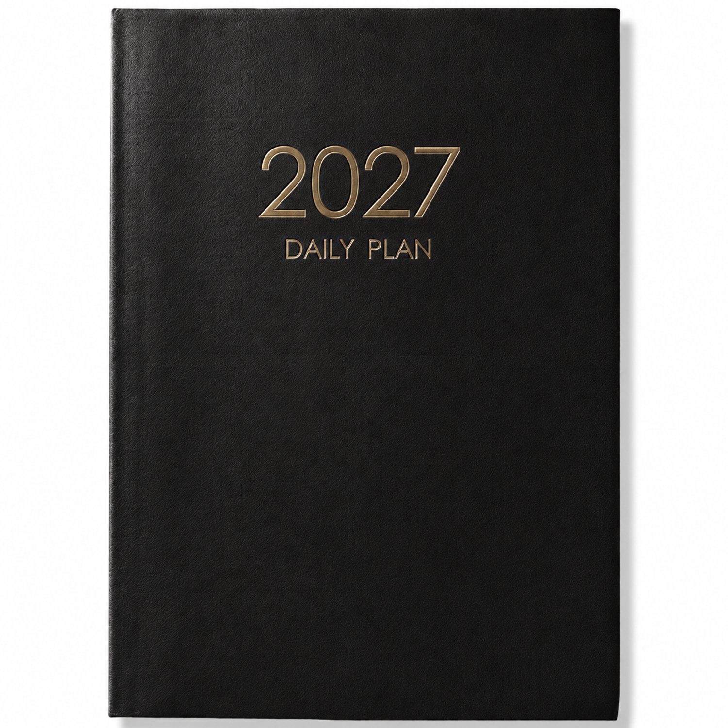 Dagagenda 2027 A4 – 1 dag per pagina – Afsprakenagenda met Flexibele Kaft – Zwart