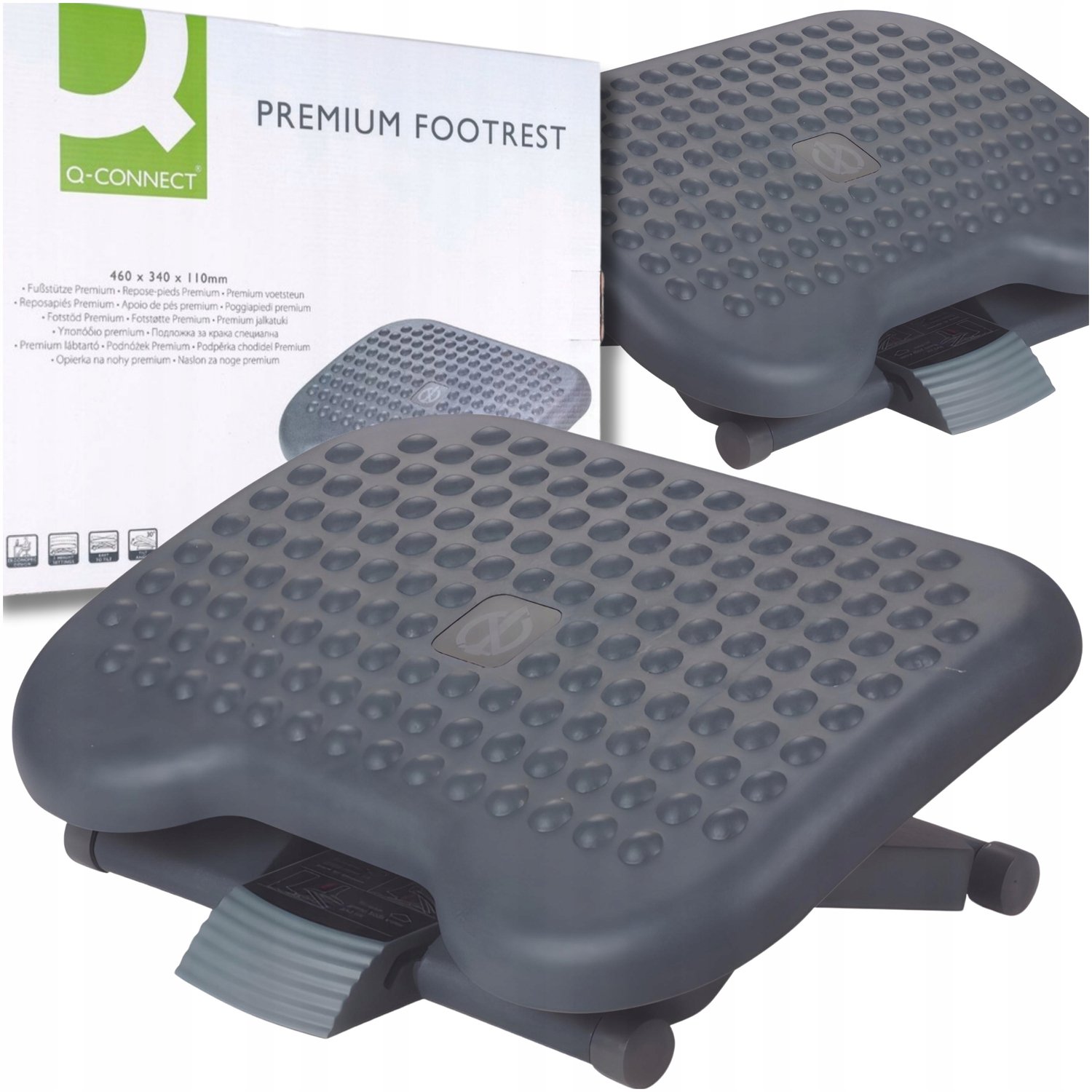 Ergonomische Bureau Voetensteun Premium Verstelbaar - Grijs