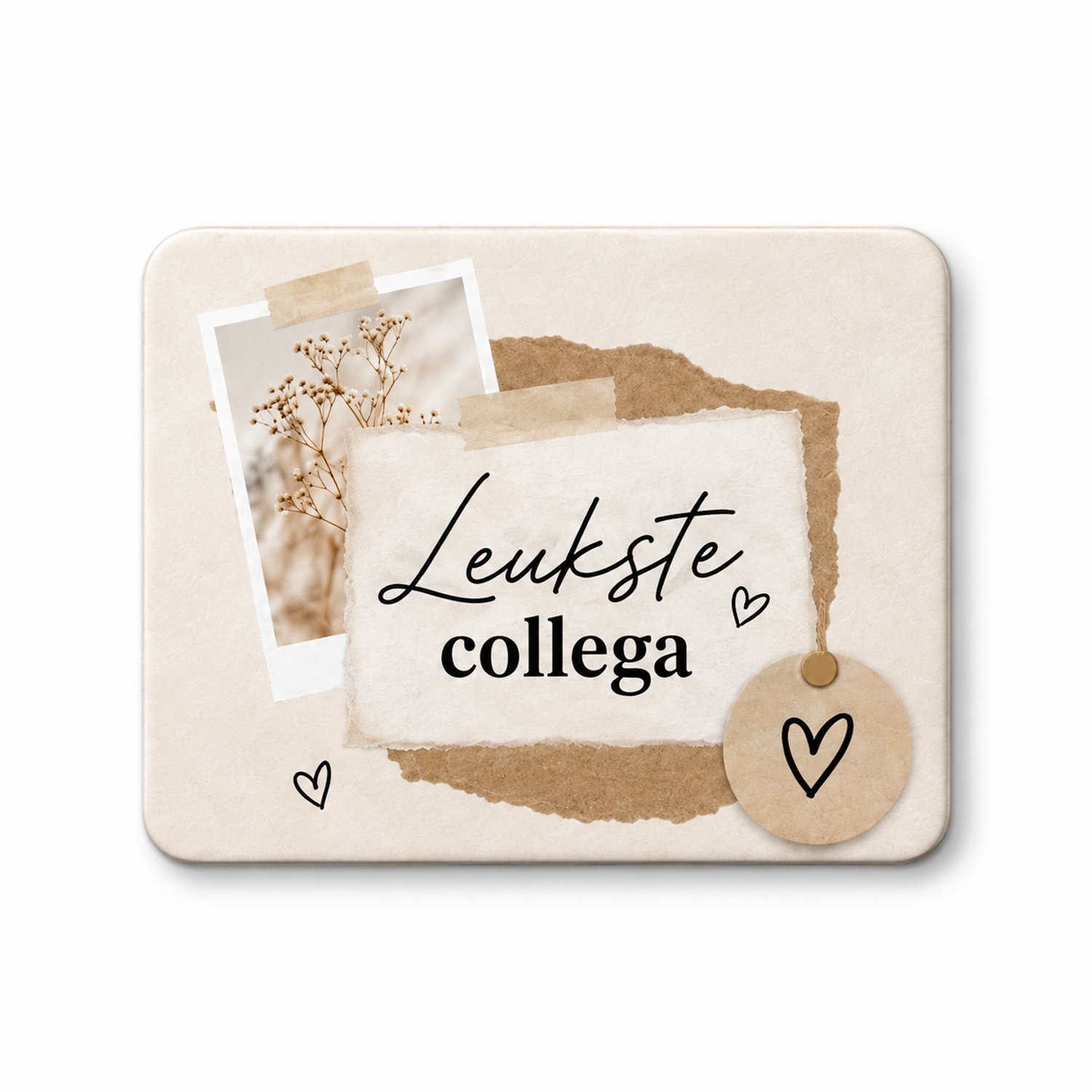 Koelkastmagneet MDF Leukste Collega – 9 x 7 cm – Magneet met Vintage Design – Cadeau voor Collega