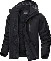 Heren Winter Waterdicht Winddicht Winterjack Warme Fleece Voering Ski Regenjas met Capuchon