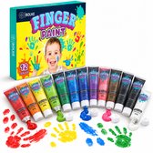 Bolke Vingerverf Set – 12 Kleuren (36ML) – Afwasbaar & Niet Giftig – Creatief Speelgoed voor Kinderen - het grote speelgoedboek 2026