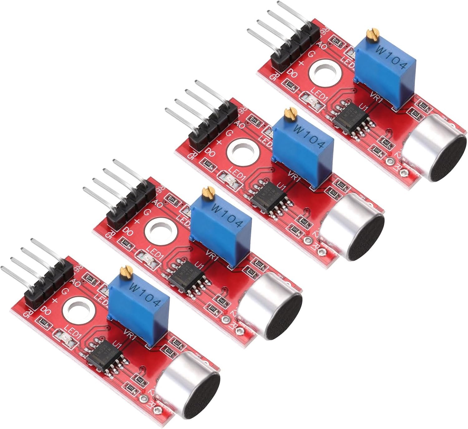 microfoon-geluidssensor KY-037 - 4 stuks - spraakherkenningsmodule - ideaal voor spraakgestuurde toepassingen - Vemera