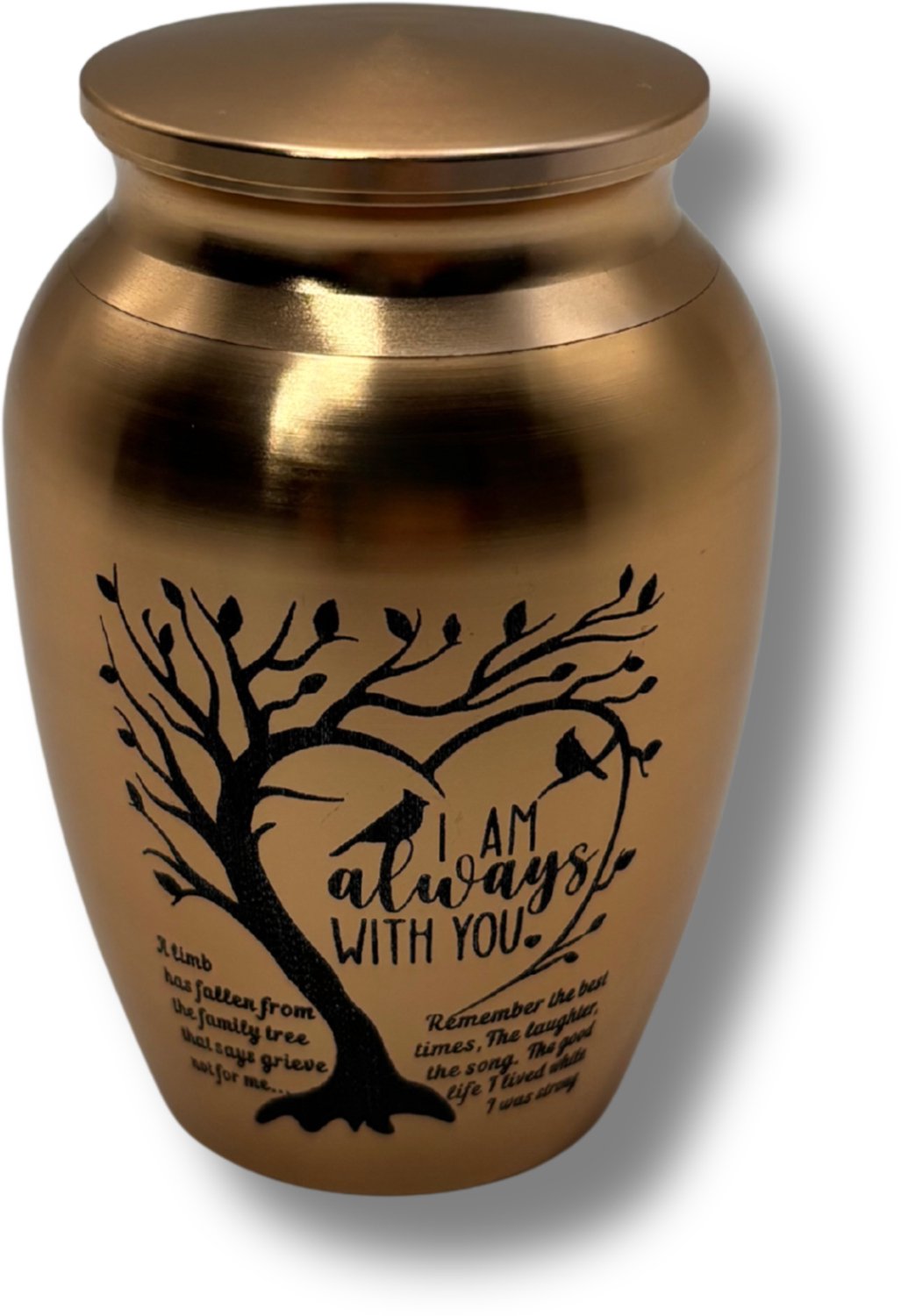 Mini Urn Tree of Life - Rose Goudkleurig - Kleine Urn voor As - Inclusief Vul Schepje - Herinnering Huisdier & Mens - Keepsake Urn - 6.5 cm