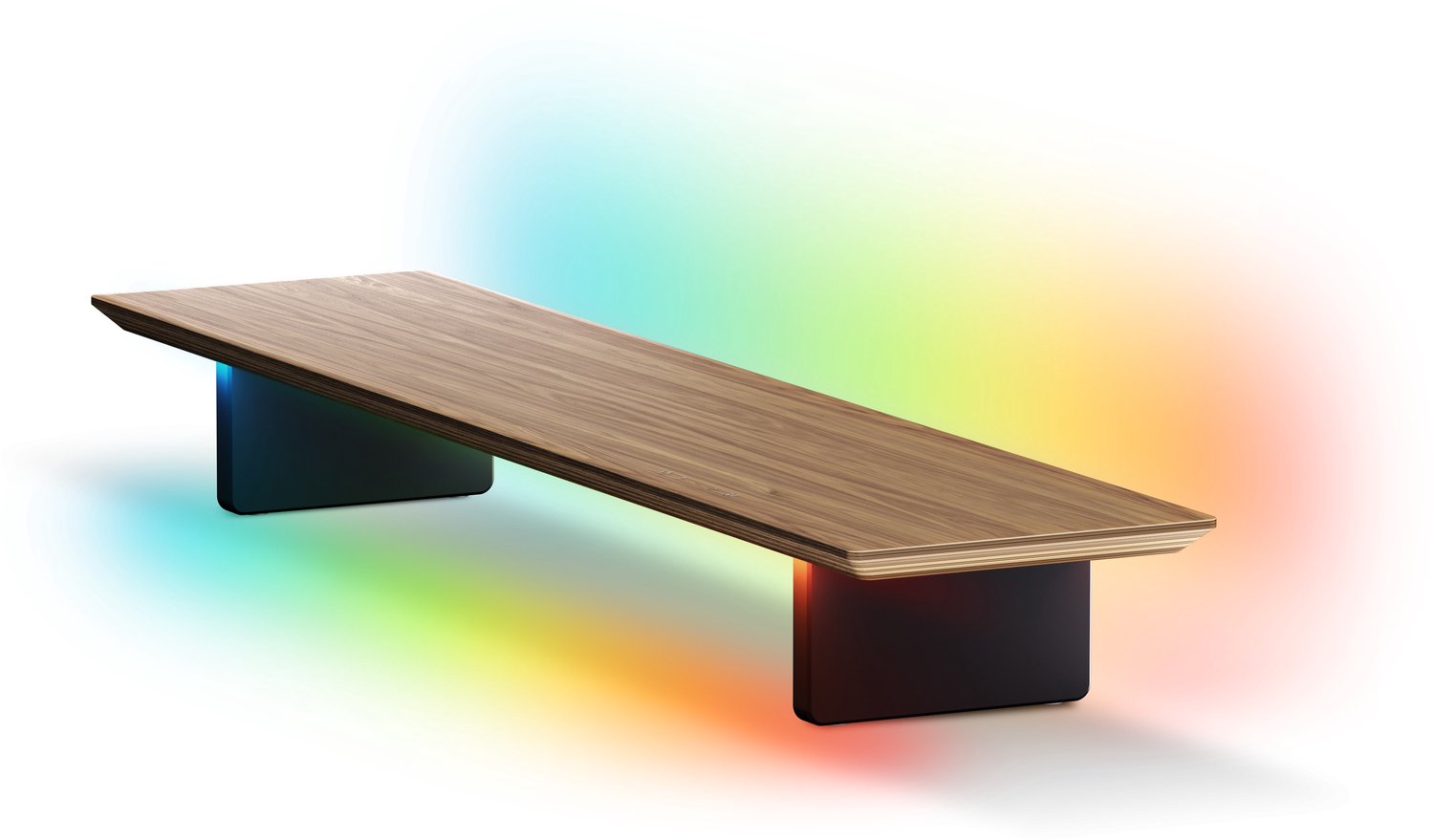 Nanoleaf Smarter IQ - Monitorstandaard - Houten Afwerking - RGB-Verlichting - Matter - App bediening
