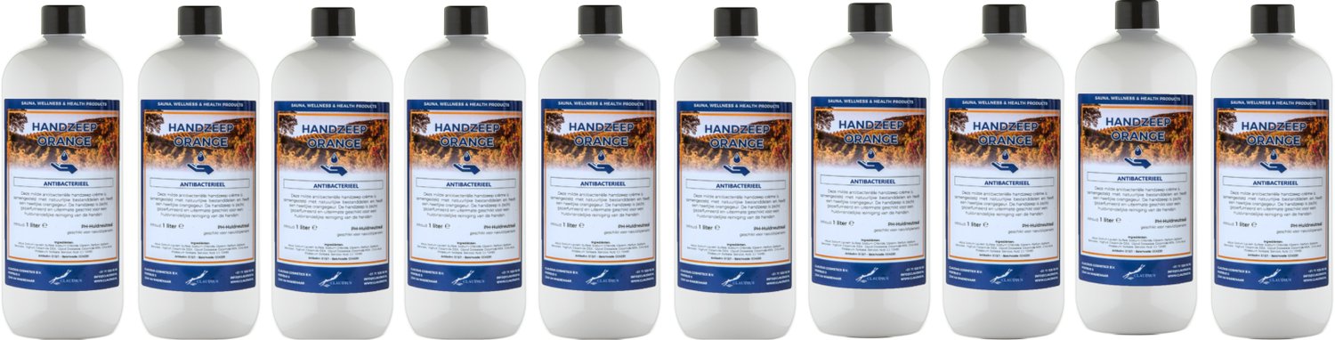 Claudius Handzeep Orange 500 ml - set van 10 stuks - voordeelverpakking - navulling