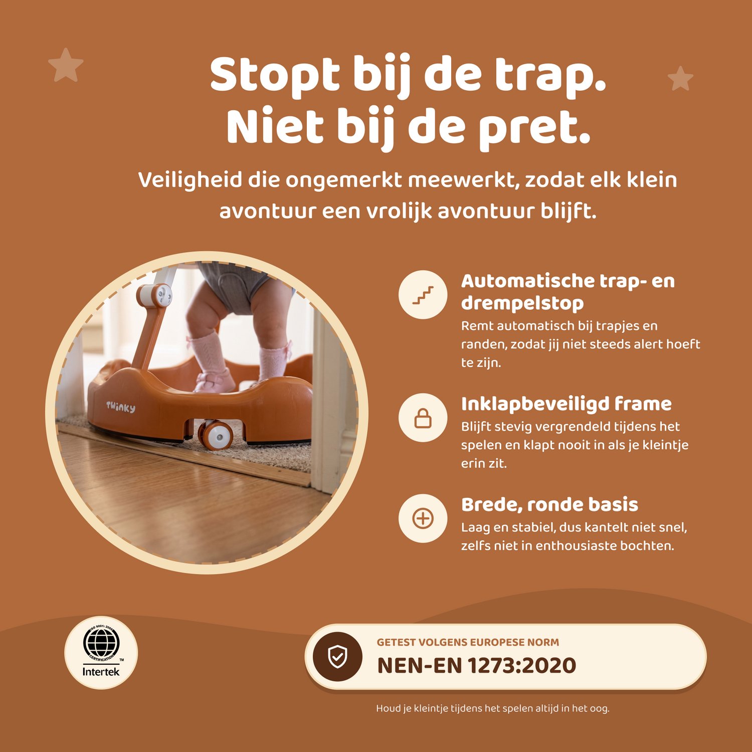 Twinky® Babywalker – Luxe Loopstoel met 3-delige speelset – Loopstoeltje voor Baby inclusief Voetenmat en Steel – foto 5