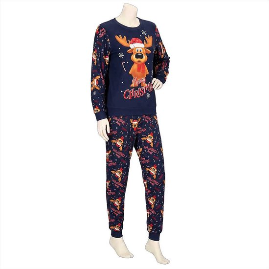 Apollo kerstpyjama unisex (marine, rendieren)