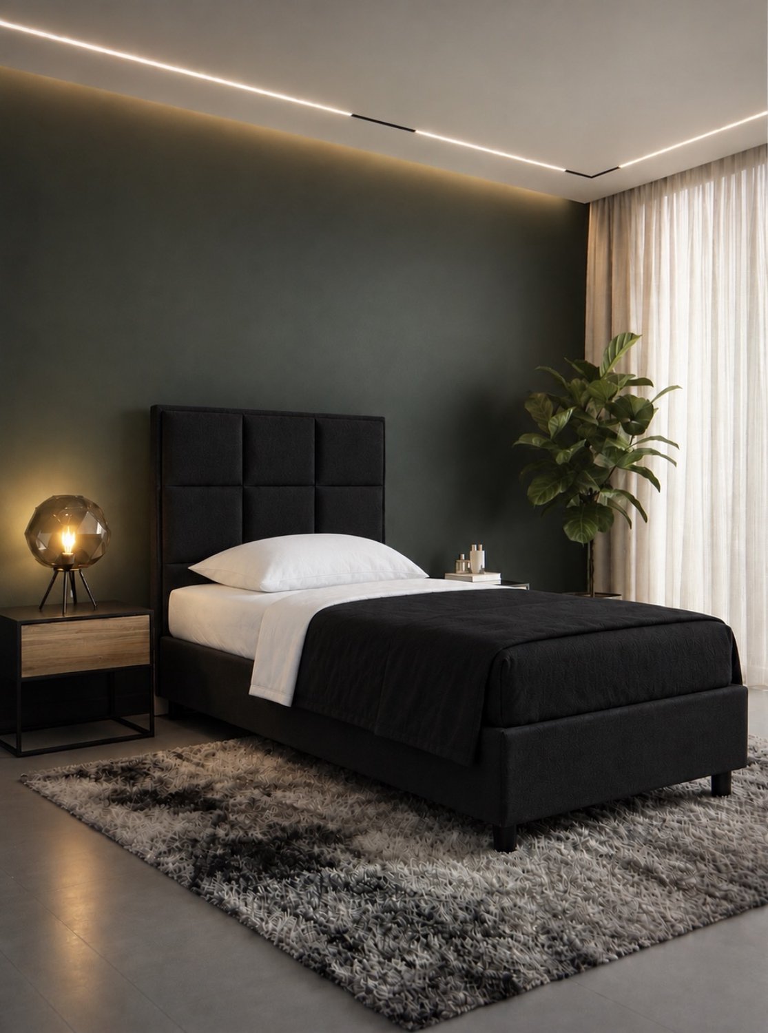 Boxspring DreamLux - 120x220 Compleet - Zwart Glad - Puntrust Bedden