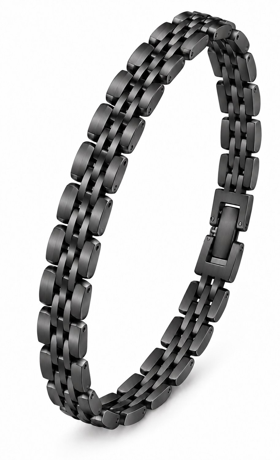Armband Heren Zwart Quin 21cm Verstelbaar - Gourmetarmband - Mauro Vinci met geschenkverpakking
