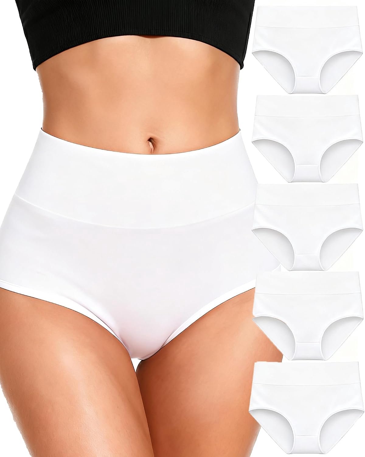 Slips katoen hoge taille 5-delig set