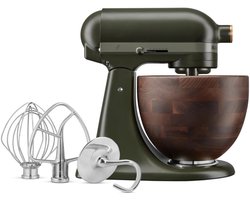 KitchenAid Artisan 5KSM180WSEEG - Mixer - Evergreen - 4,7L kom - Draadgarde - Kneedhaak - Menghaak