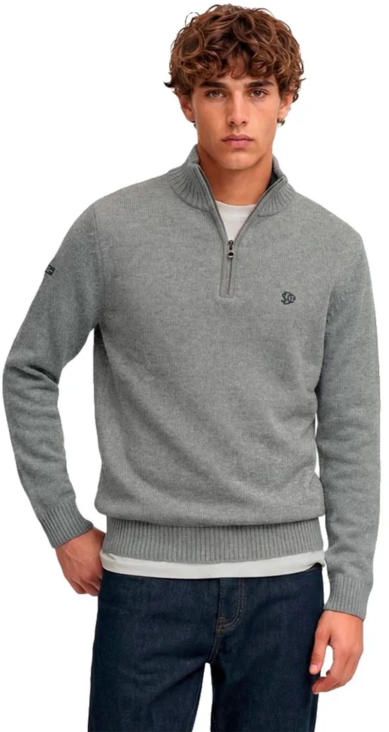 Superdry Katoenen Half Zip Trui slanke pasvorm Heren Sweaters Grijs