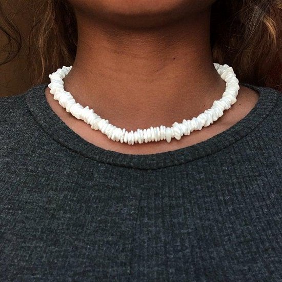 Collier coquillages blanc