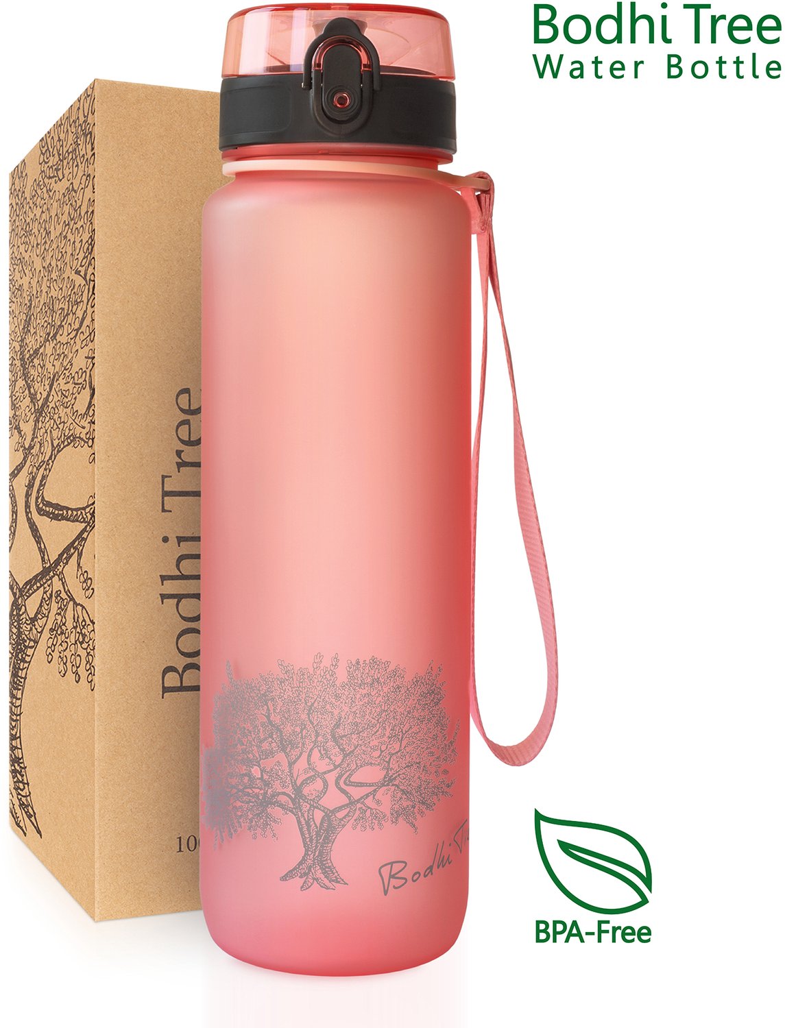 Bol.com Bodhi Tree® Motivatie Waterfles 1 Liter - Tijdmarkeringen Nederlands - 100% Lekvrij - BPA vrij - Motivatiefles 1l - Moti... aanbieding