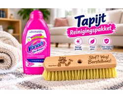 Vanish Oxi Action Tapijtreinigingsset 2-delig – Tapijtshampoo 500 ml + Mont Kiara Tapijtborstel 33 cm – Tapijtreiniger – Vlekverwijderaar voor Tapijt en Bekleding – Handmatige Reiniging