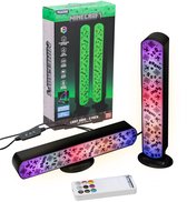 Minecraft Light Bar Set van 2 – Officieel Gelicentieerde RGB Lichtbalken met Afstandsbediening & Muziekmodus- Paladone