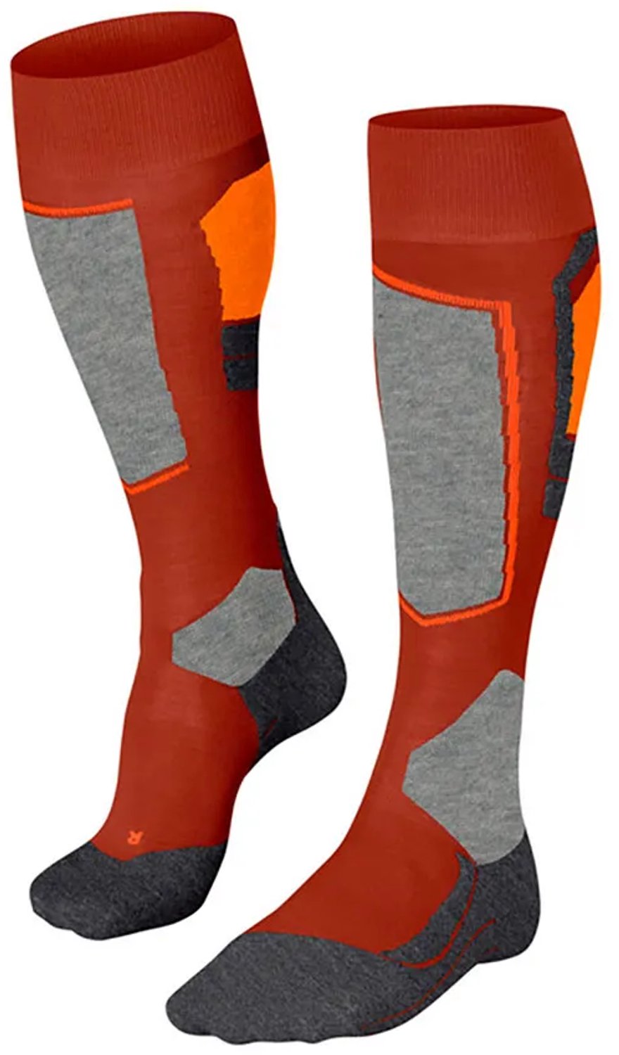FALKE SK4 warm dun wol functioneel materiaal skisokken heren Rood