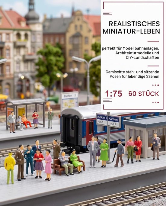 60 Miniatuur Figuurtjes 1:75 Schaal Model Mensen Zittend Staand Architectuurmodel Bouw Doe-het-zelf Landschap — cadeau in Cadeau-ideeën - foto 4