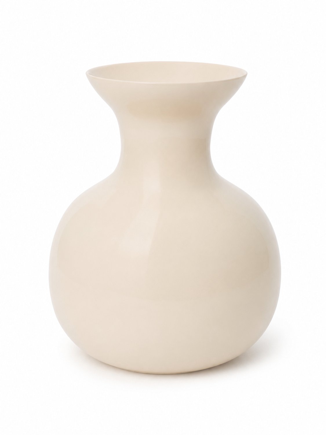 by Mooss - Vaas Ø30 x 36 cm - Beige - Hoogglans - Modern - Luxe - Design - Glanzend - Stijlvol - Elegant - Chique - Trendy - Decoratief - Woondecoratie
