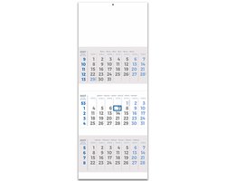 3-Maands Wandkalender de luxe 2027 - Zestalig - Met 3 Losse Kalenderblokken - Overzichtelijke Kantoor Planner - Met Datumschuif & Metalen Ophangoog - Bekend van Eilers Promotional Gifts