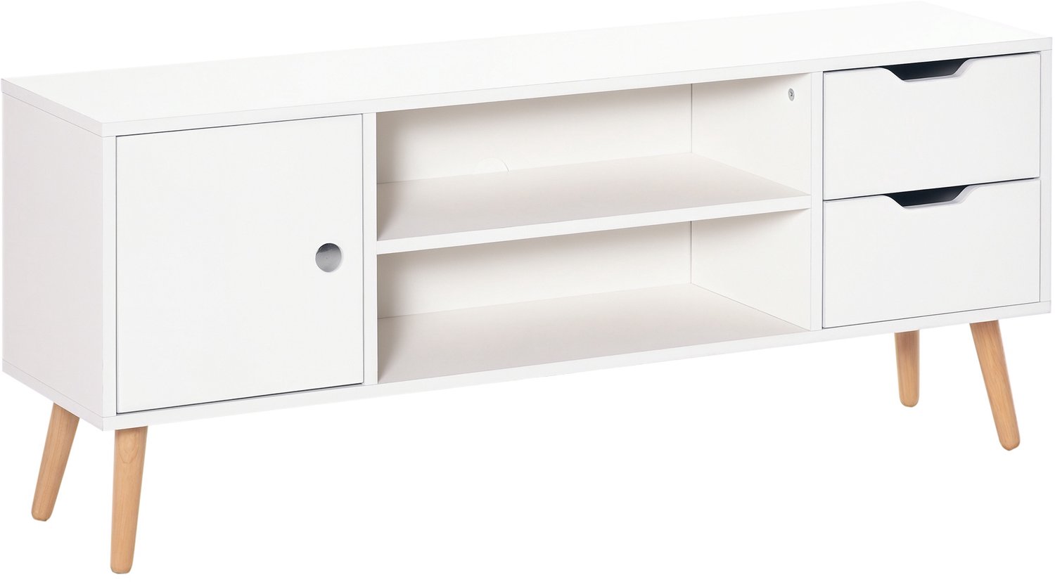 Homcom TV-meubel - Spaanplaat - 120x28x44cm - Wit Blanc