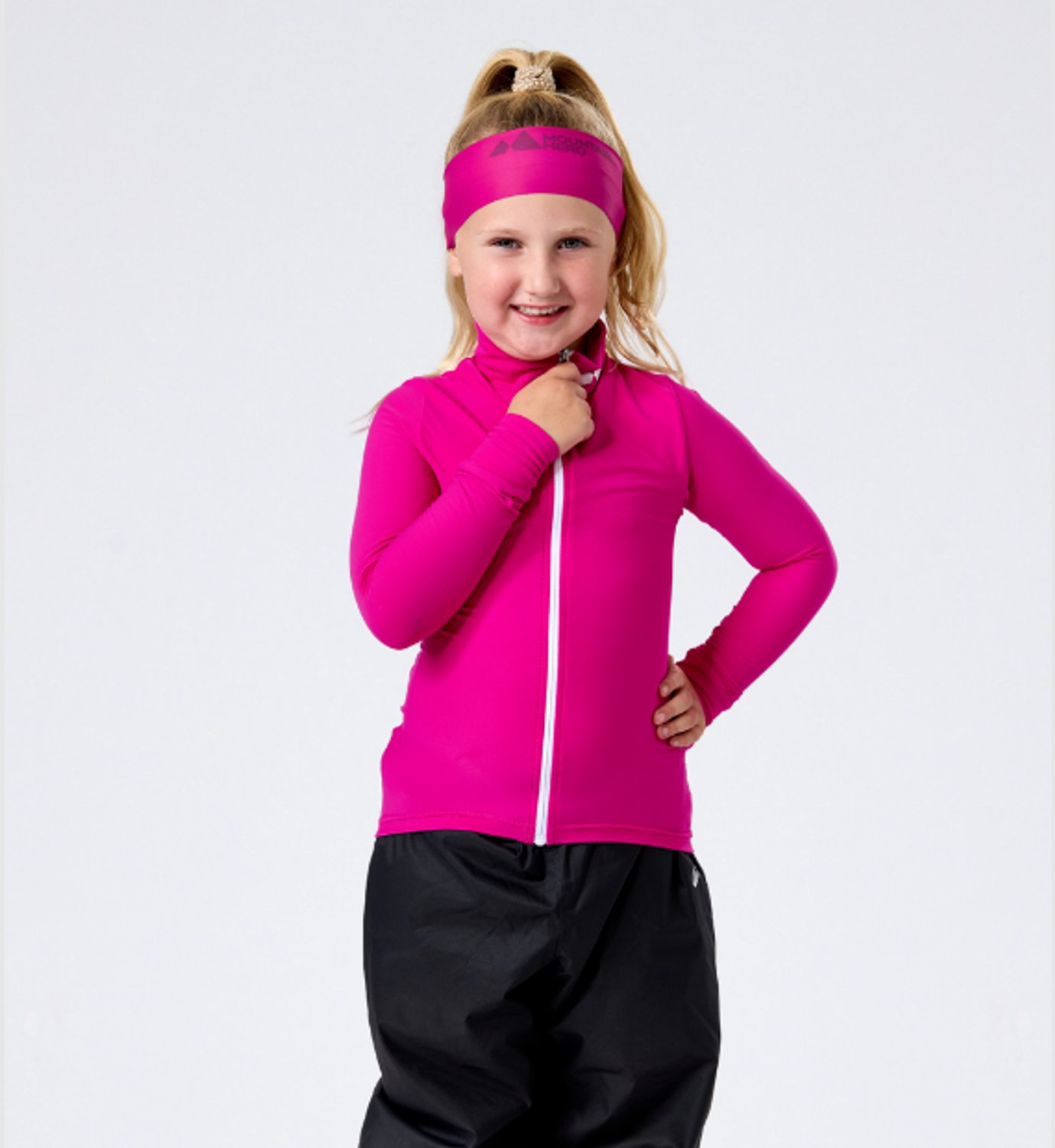 Mountain Hero Rugbeschermer Wintersport Kids - Uitwisselbare Beschermingspad - Peak Pink - Maat 116