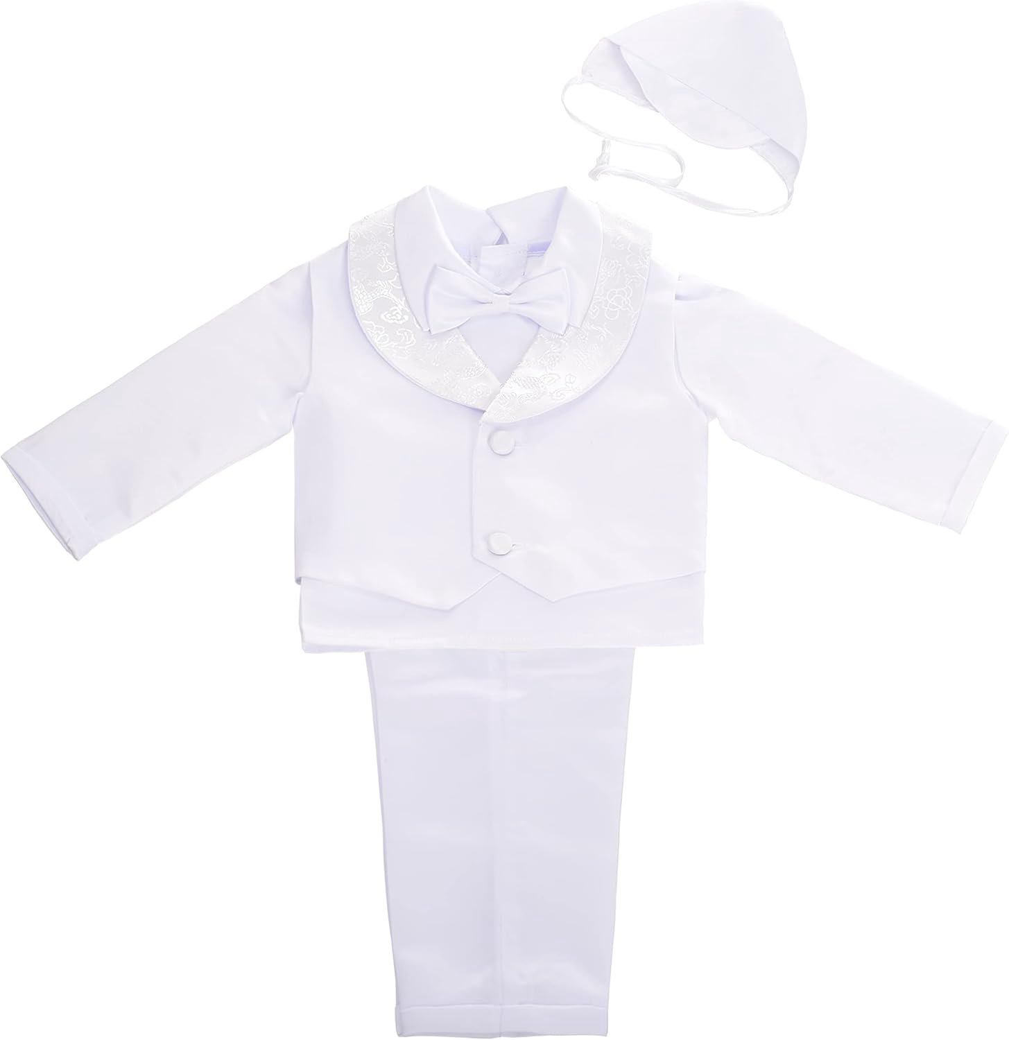 Satijnen pakje met muts voor babyjongens 4-delig set