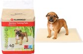 Puppy Pads – Flamingo Trainingsmat Bamboo Padu Beige M – 60x45 cm – 40 stuks – bamboe zindelijkheidsmat voor puppy’s & honden – super absorberend & sneldrogend