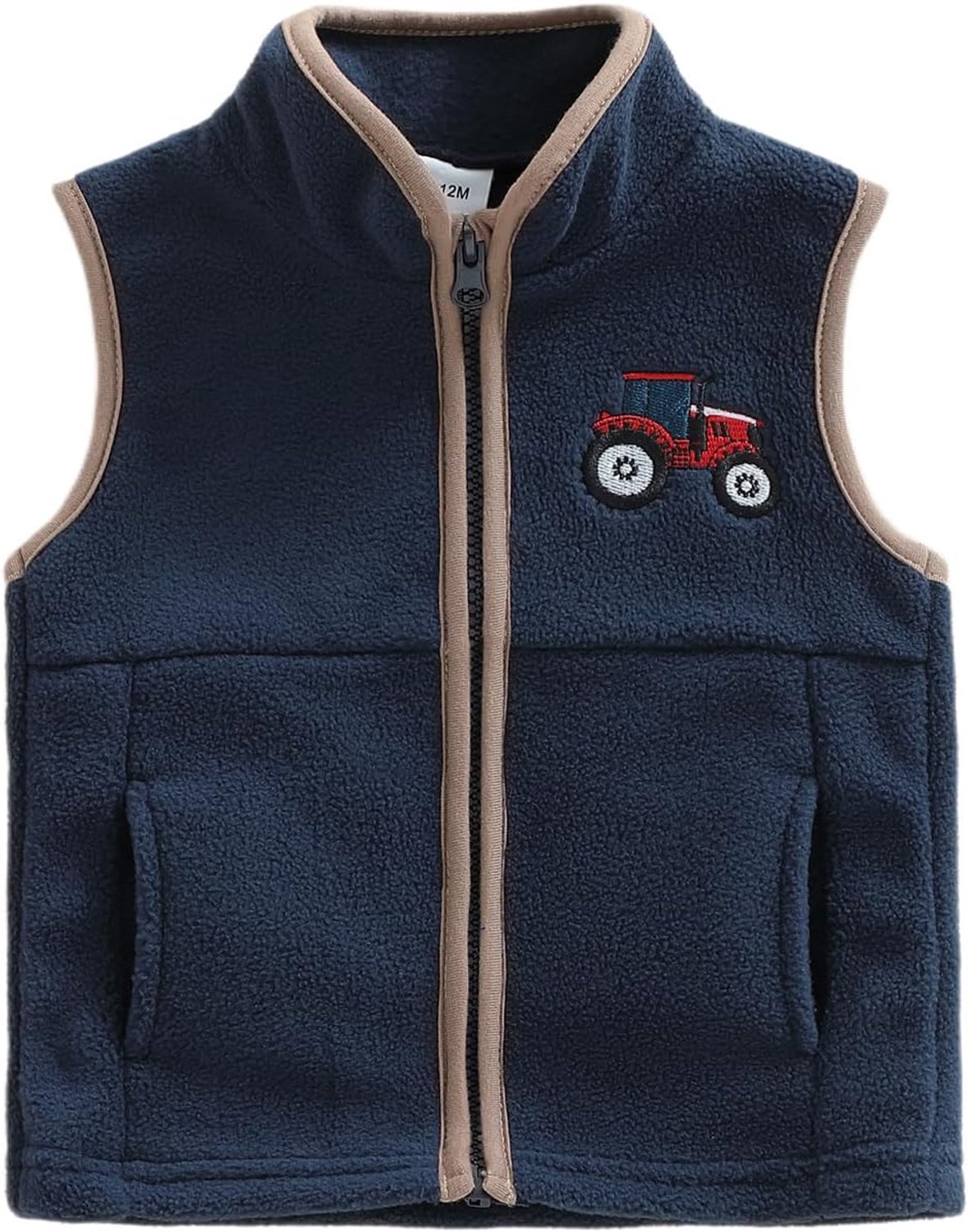 Vest voor jongens met tractor borduring