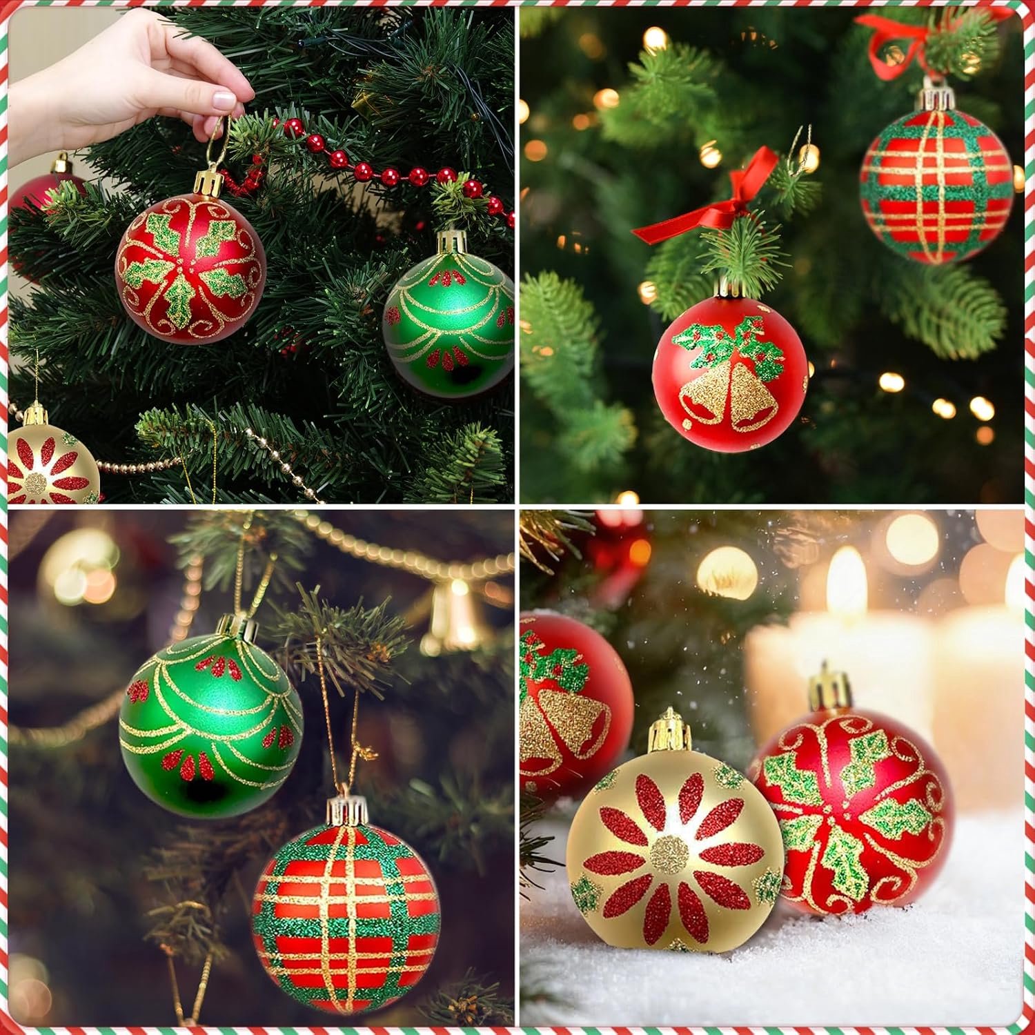 16 Stuks Onbreekbare Kerstballen Retro 6cm - Binnen Buiten - onbreekbaar kunststof - 6 cm - retro thema - hangend - geschikt voor binnen en buiten – foto 6
