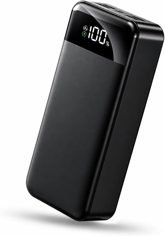 Intra Living® Powerbank 40.000 mAh – Snellader 22.5W – 6 Poorten – LED Display – Zaklamp – NL Handleiding