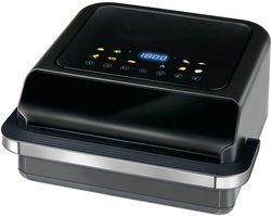 alpina Airfryer voor Pizza's tot 30 cm - Heteluchtfriteuse met 9 Programma's - Digitaal Display en Instelbare Temperatuur 80-230°C - 6 Liter - Zwart