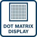 Icoon met puntjesrooster en tekst DOT MATRIX DISPLAY.