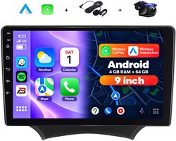 Boscer 2 Din Autoradio - Geschikt voor Ford Ka (2008-2014) - Draadloos Apple CarPlay & Android Auto - 9 Inch HD Touchscreen - Android 15 - 4+64GB - GPS Navigatie - WiFi, Bluetooth & USB - Achteruitrijcamera & Microfoon